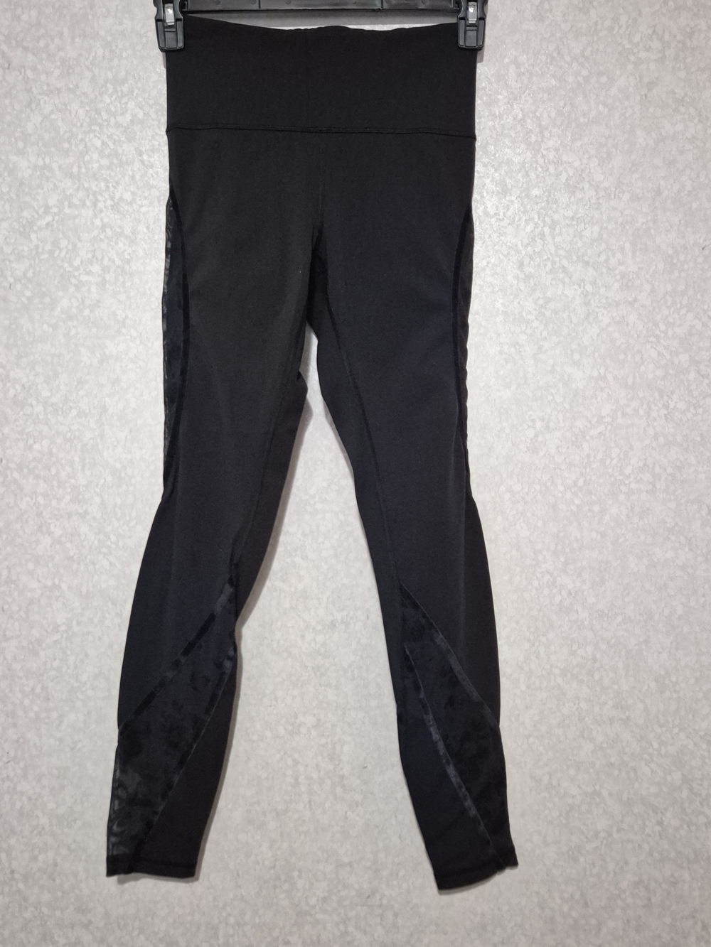 lululemon athletica Black Floral Lace Details  High-Waist Women's Leggings-6